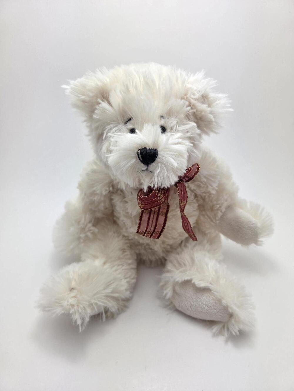 Heritage Ganz Cream Teddy Bear Plush, Red Bow! (11 inch)